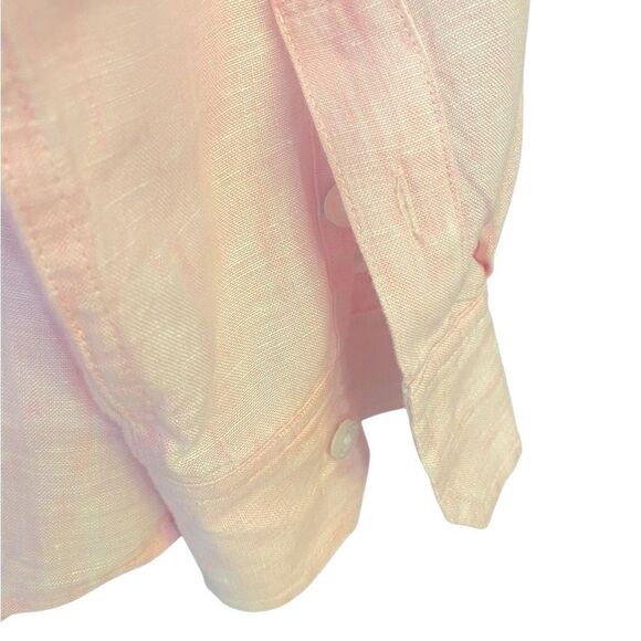 Tommy Bahama Sz L Classic Pink Linen Long Sleeve Collar Button Down Shirt - Picture 3 of 8